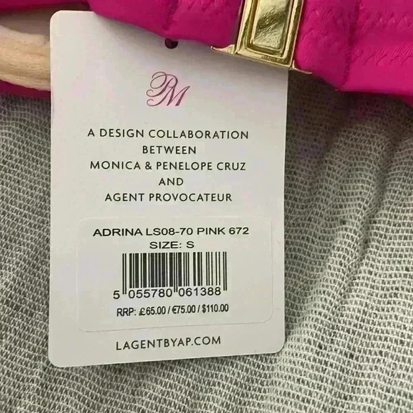 NWT L'Agent by Agent Provocateur X Monica & Penelope Cruz Sz S Adriana Pink Top - Picture 4 of 10